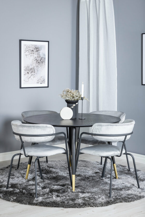 Matgrupp Dipp med stolarna Arrow Table: ⌀115 Chair: 61x79x58 - Venture Home