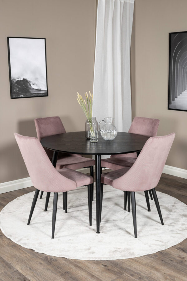 Matgrupp Dipp med stolarna Leone Table: ⌀115 Chair: 63x91x46,5 - Venture Home