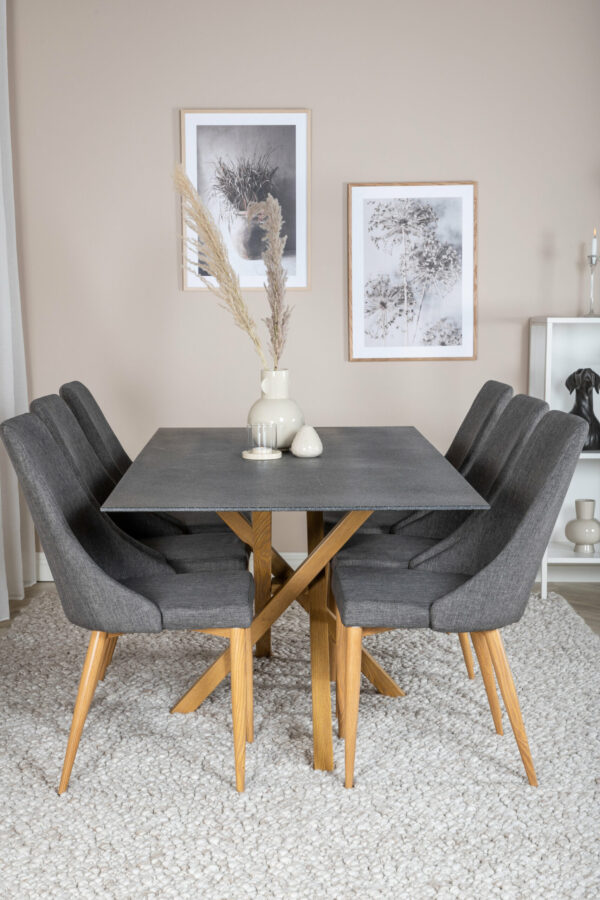 Piazza Rektangulär Matgrupp Table: 75x180x90 Chair: 63x91x46,5 - Venture Home