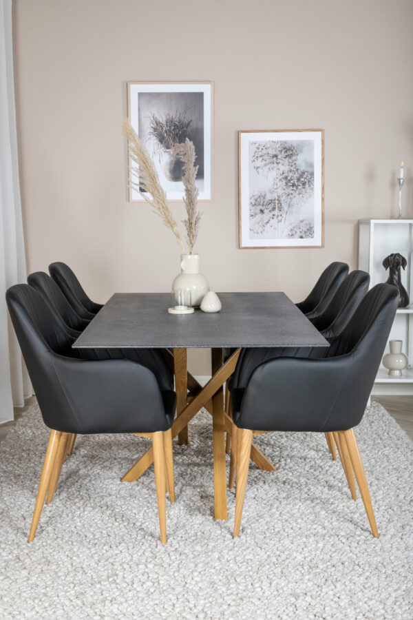 Piazza Rektangulär Matgrupp Table: 75x180x90 Chair: 62x93x57 - Venture Home