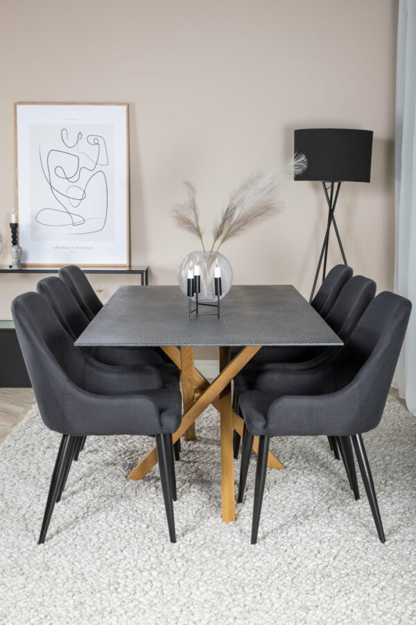 Piazza Rektangulär Matgrupp Table: 75x180x90 Chair: 58x86x49 - Venture Home