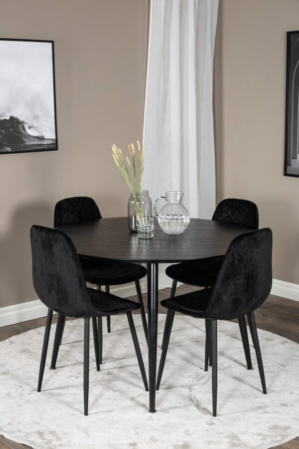 Matgrupp Dipp med stolarna Polar Table: ⌀115 Chair: 52x86x44 - Venture Home
