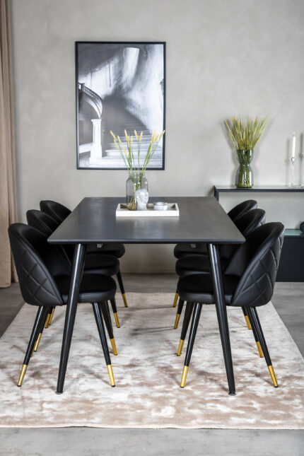Matgrupp Dipp med stolarna Velvet Table: 75,5x180x90 Chair: 57x76,5x50 - Venture Home