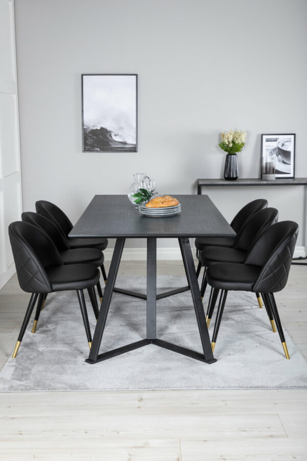 Matgrupp Marina med stolarna Velvet Table: 75x180x90 Chair: 57x76,5x50 - Venture Home