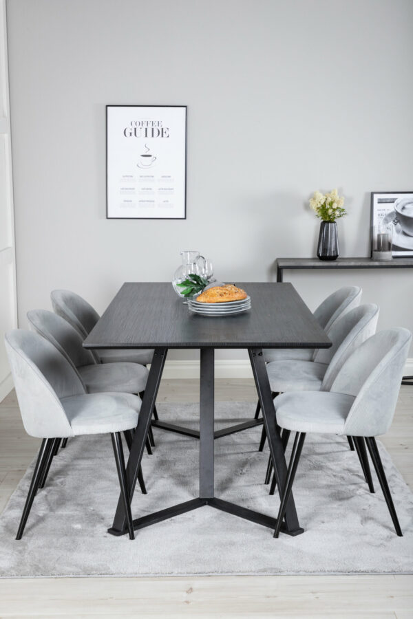 Matgrupp Marina med stolarna Velvet Table: 75x180x90 Chair: 57x76,5x50 - Venture Home