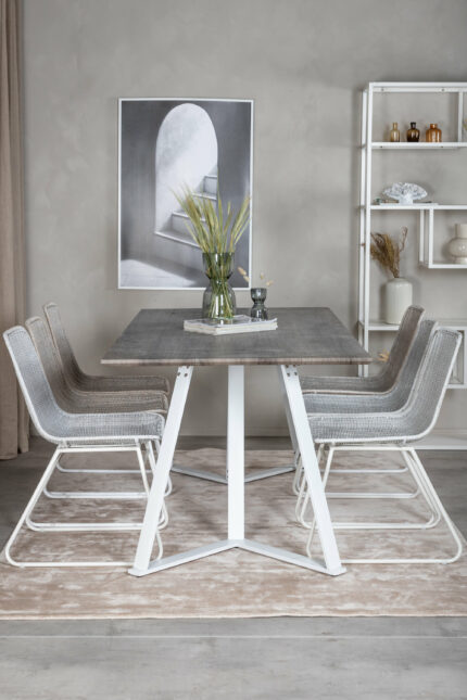 Matgrupp Marina med stolarna Cirebon Table: 75x180x90 Chair: 61x80x48 - Venture Home