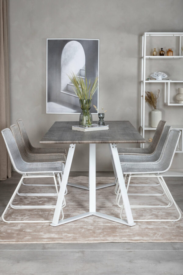 Matgrupp Marina med stolarna Cirebon Table: 75x180x90 Chair: 61x80x48 - Venture Home