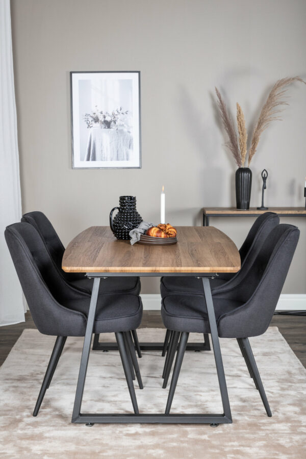 Matgrupp Inca med stolarna Velvet Deluxe Table: 75,5x160x85 Chair: 66x88,5x50 - Venture Home