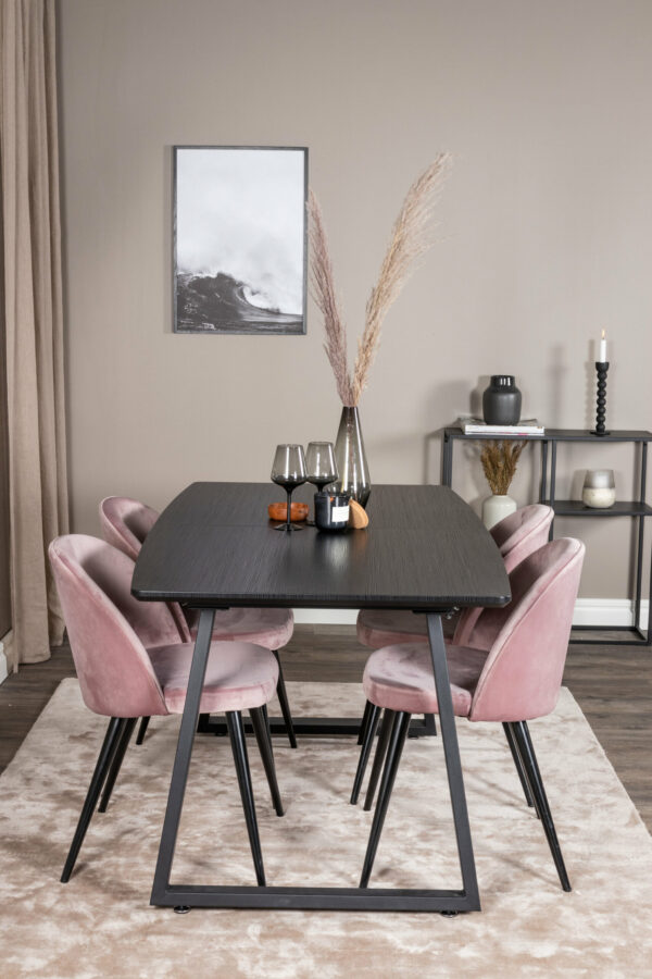 Matgrupp Inca med stolarna Velvet Table: 75x160x85 Chair: 57x76,5x50 - Venture Home