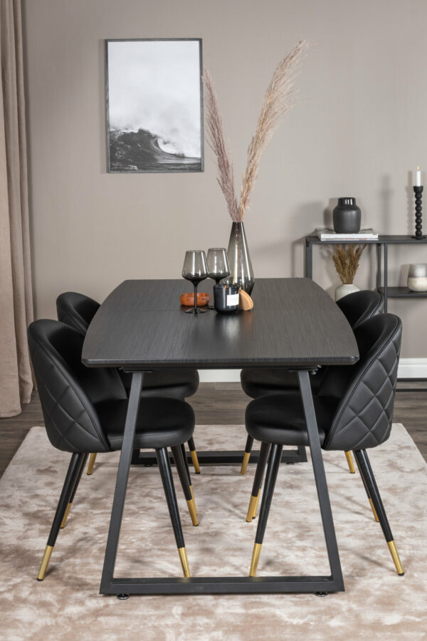 Matgrupp Inca med stolarna Velvet Table: 75x160x85 Chair: 57x76,5x50 - Venture Home