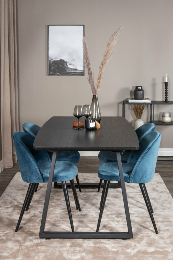 Matgrupp Inca med stolarna Velvet Table: 75x160x85 Chair: 57x76,5x50 - Venture Home