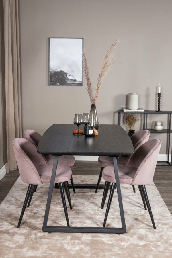 Matgrupp Inca med stolarna Velvet Table: 75x160x85 Chair: 57x76,5x50 - Venture Home