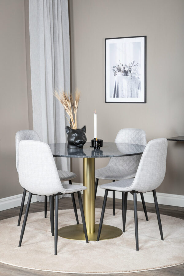 Estelle Rund Matgrupp Table: ⌀106 Chair: 52x86x44 - Venture Home