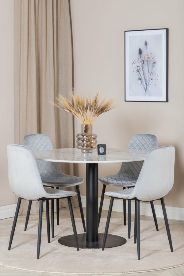 Estelle Rund Matgrupp Table: ⌀106 Chair: 52x86x44 - Venture Home