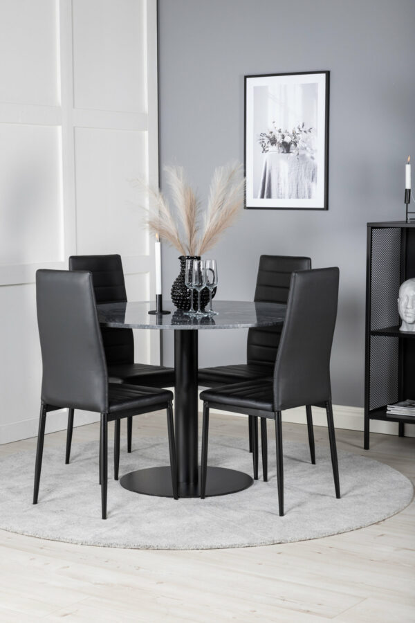 Estelle Rund Matgrupp Table: ⌀106 Chair: 48x98x42 - Venture Home