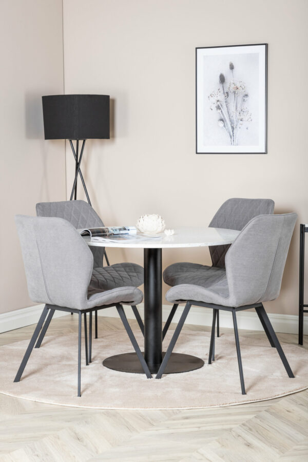 Matgrupp Razzia med stolarna Gemma Table: ⌀106 Chair: 63x90x50 - Venture Home
