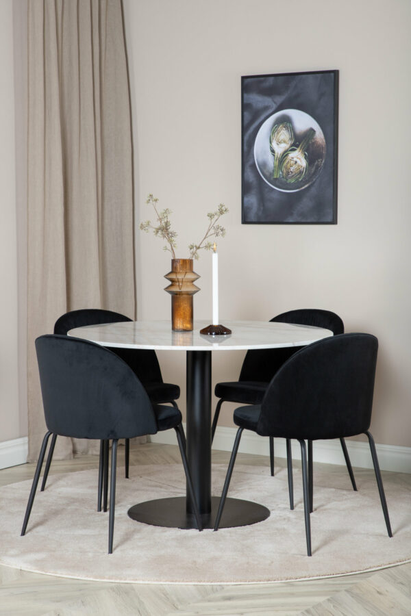 Estelle Rund Matgrupp Table: ⌀106 Chair: 50x79,5x49 - Venture Home