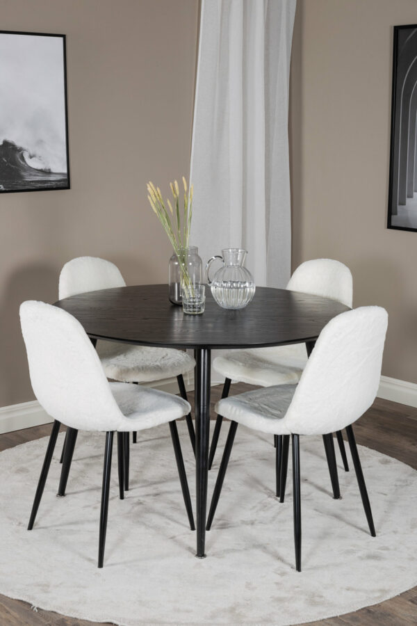 Dipp Rund Matgrupp Table: ⌀115 Chair: 53x87x44 - Venture Home