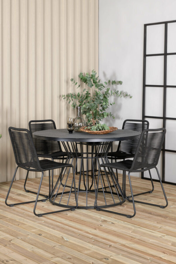 Tropea Rund Matgrupp Table: ⌀120 Chair: 59x86x57 - Venture Home