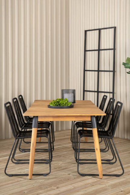 Matgrupp Julian med stolarna Lindos Table: 75x210x100 Chair: 59x86x57 - Venture Home