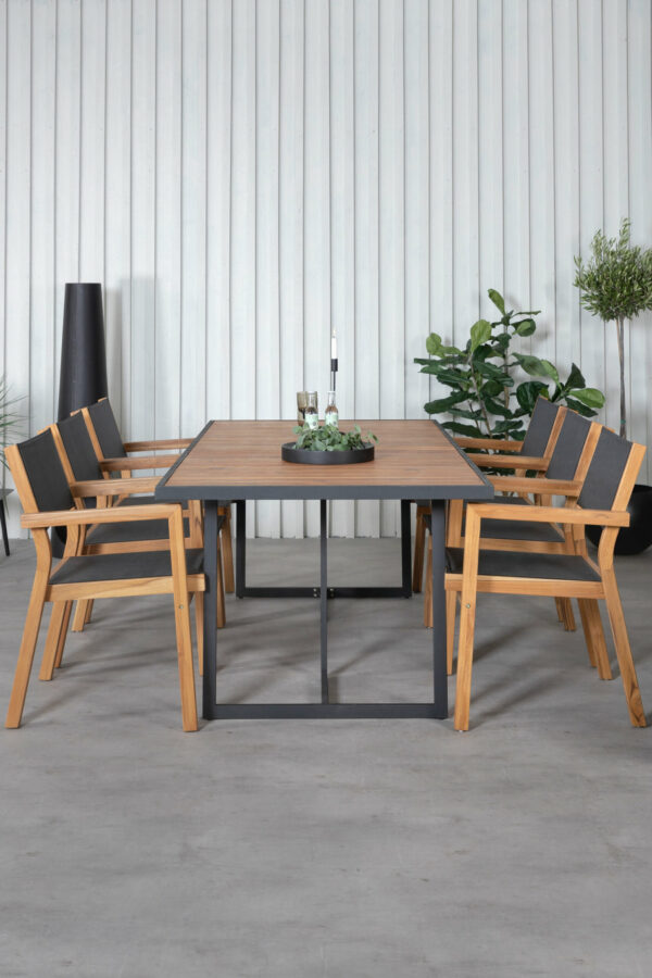 Matgrupp Khung med stolarna Venice Table: 75x200x100 Chair: 60,3x85x61 - Venture Home