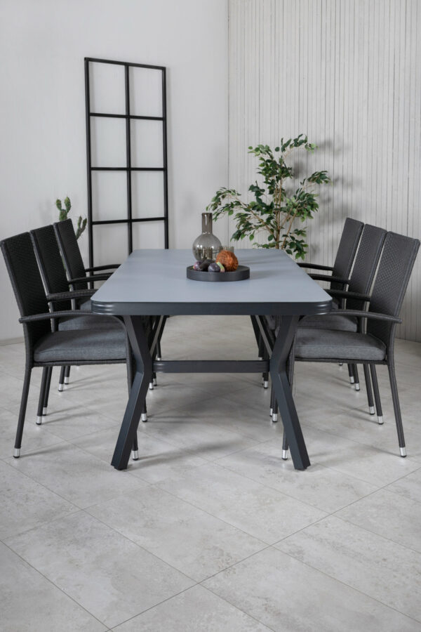 Virya Rektangulär Matgrupp Table: 74x200x100 Chair: 64x95x55 - Venture Home