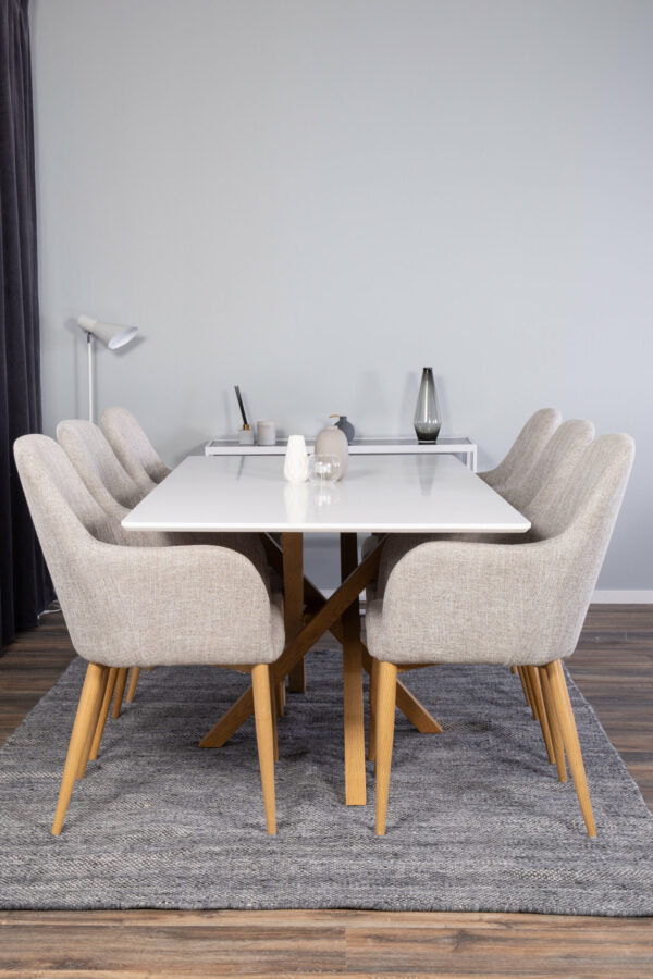 Piazza Rektangulär Matgrupp Table: 75x180x90 Chair: 62x93x57 - Venture Home