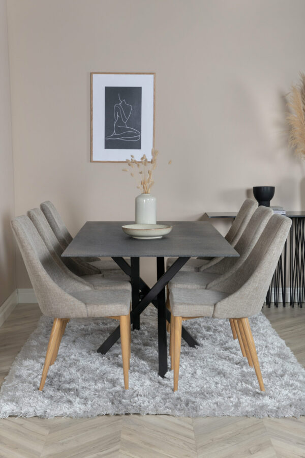 Piazza Rektangulär Matgrupp Table: 75x180x90 Chair: 63x91x46,5 - Venture Home