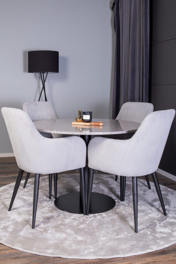 Razzia Rund Matgrupp Table: ⌀106 Chair: 62x93x57 - Venture Home