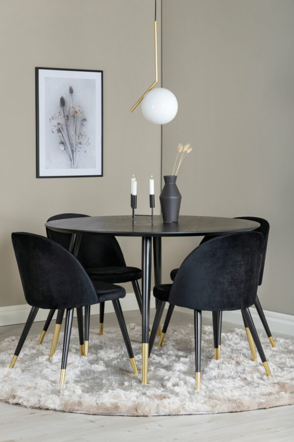Dipp Rund Matgrupp Table: ⌀115 Chair: 57x76,5x50 - Venture Home