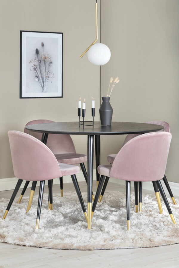 Dipp Rund Matgrupp Table: ⌀115 Chair: 57x76,5x50 - Venture Home